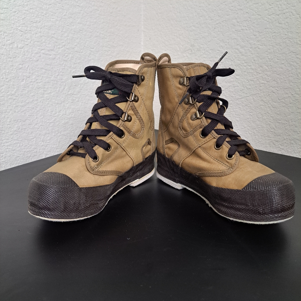 Orvis Boys/Girls Size 6 Fly Fishing Wading Boots Khaki Canvas Felt Bottoms - Picture 8 of 9